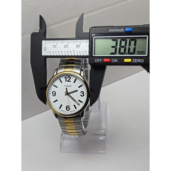 Timex Easy Reader Indiglo Two Tone 38mm Quartz Watch New Battery WR 30M Vintage - Picture 5 of 12